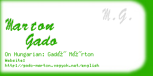 marton gado business card